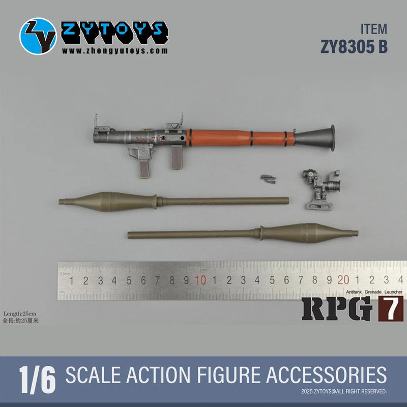 ZYTOYS 1/6 RPG-7 RPG Soviet Anti-tank Rocket Launcher Plastic Model For 12" Model