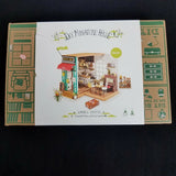 Rolife Robotime DIY Miniature House Simon's Coffee Shop #DG109 LED Lights NIB Model