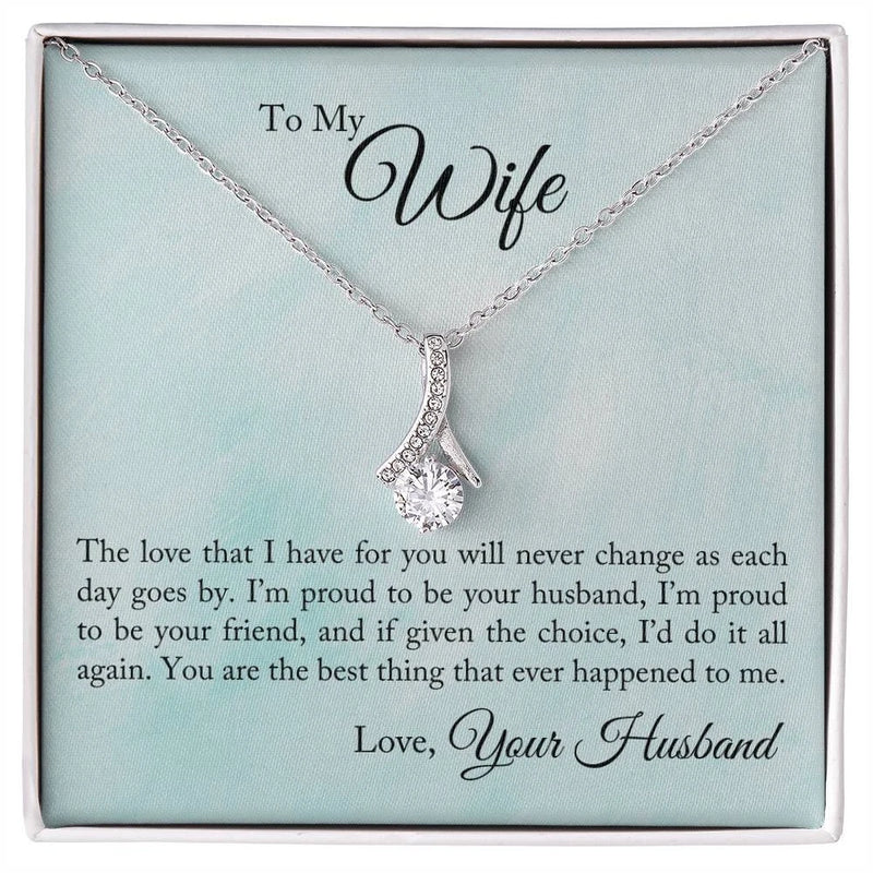 To My Wife Necklace Gift From Husband Romantic Anniversary Birthday Jewelry Charms