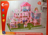 CUTE STONE 11 Rooms Huge Dollhouse Colorful Light Doll House Model