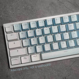 Double Shot PBT 104 Keycaps Set Blue & White OEM Profile for Mechanical Keyboard Model