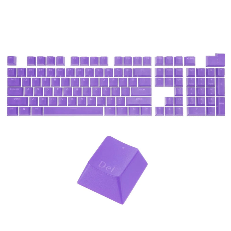 108 Keys Pudding Keycaps Set ABS for Mechanical Keyboard Layout, Dark Purple Model