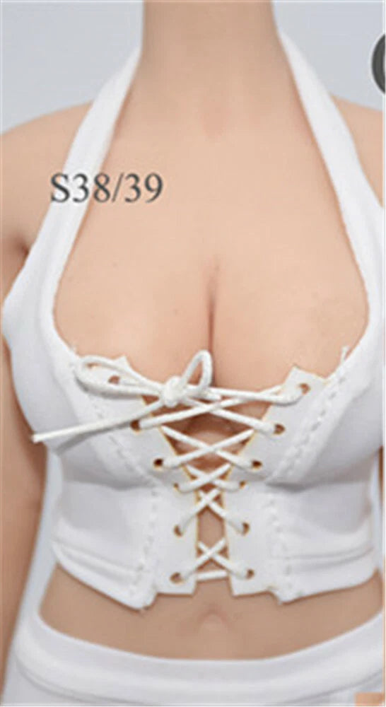 1:6 White Lacing Tops Clothes For 12inch Female Phicen TBL JO Action Figure Body Model