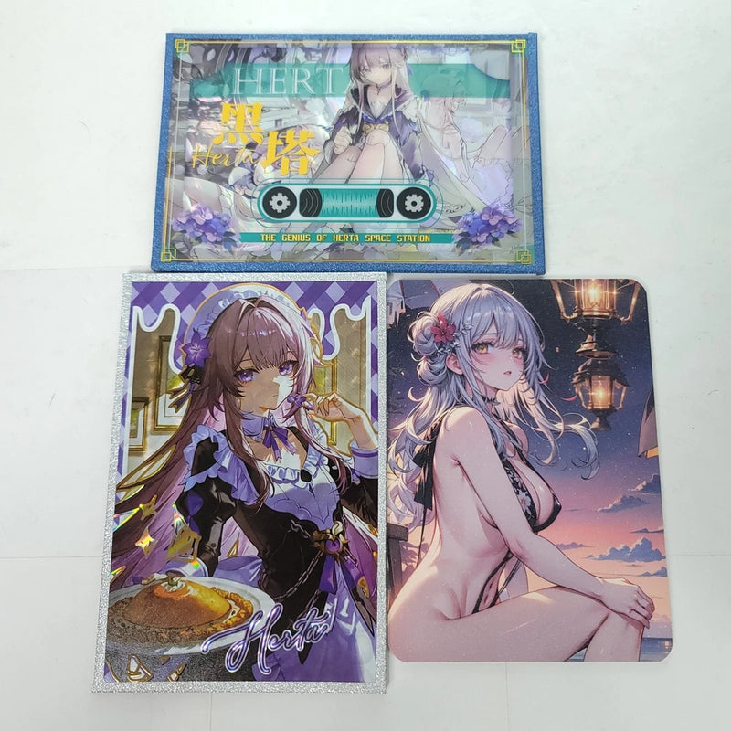 Herta Cooking Honkai Anime Waifu Art Oversized Board A6 Lot of 3 Model