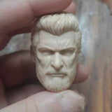 1/6 Unpainted Old Uncle Logan Head Carving Sculpt Model Toys Model