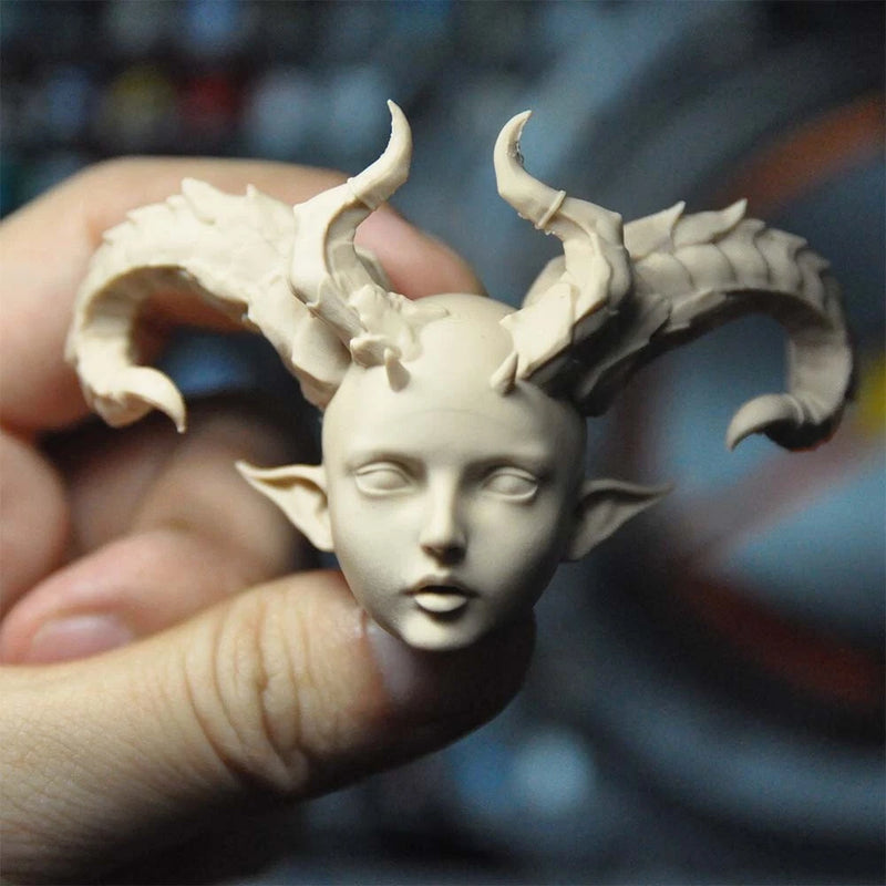 1:6 Horned Elf Witch Head Sculpt Model For 12inch Female PH TBL Figure Body Toys Model
