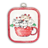 Letistitch counted cross stitch kit with hoop "Meowy Christmas", 9x11cm, DIY Model