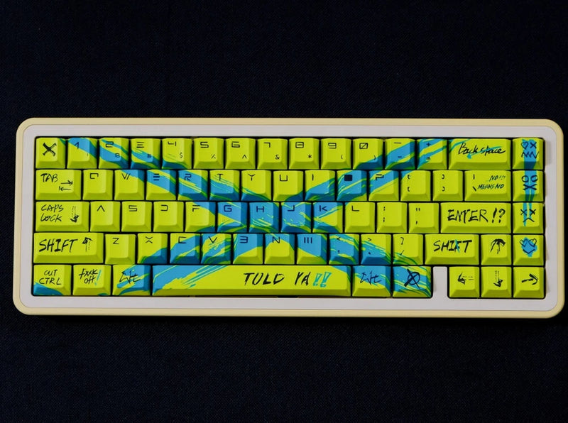 PBT EVA X Yellow Theme Keyboard Keycaps Cherry Profile Set For MX Model