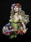 1/10 resin figures bust model kit Spring Princess Girl Unassembled Unpainted Model