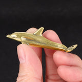 2pcs Brass Dolphin Figurine Statue Home Table Decoration Animal Figurines Model