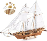 Wooden Ship Model Building Kit for Adults 1/96 Scale Harvey 1847 with Metal Model