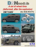 Wheel tires deformed after Explosion for ACE72177 Dan Models 72405 Scale 1:72 Model