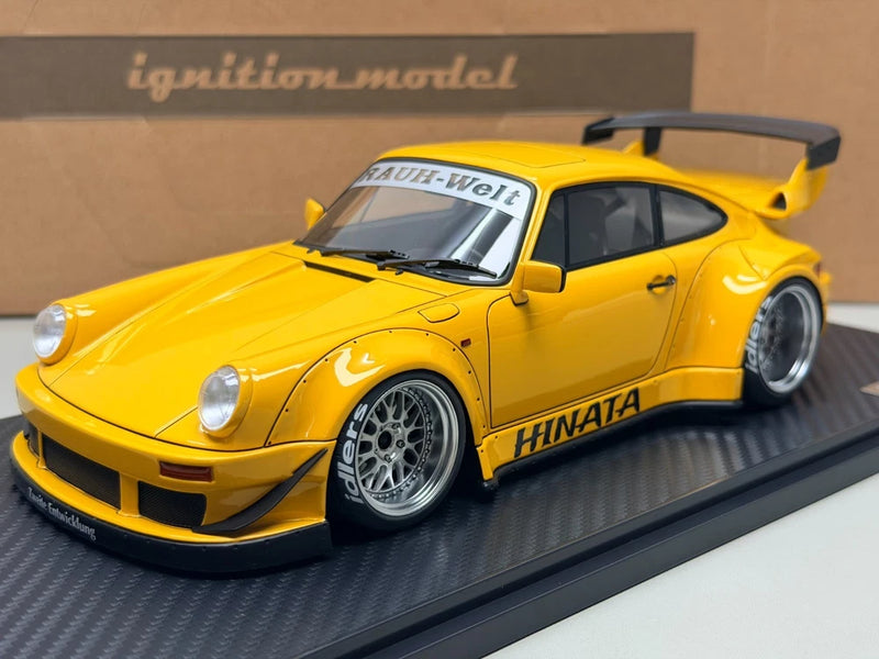 Ignition model 1/18 Porsche RWB 930 Yellow "HINATA" Resin Model Car -- IG3621 Model