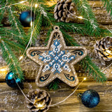 DIY Bead embroidery kit on wood Star Christmas Decor Craft gift Model