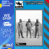 Black Dog F48006 1/48 Drivers / civilian pilots (3 figures) Model