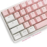 104 Pink White PBT Double Shot Keycaps Set Shine Through for Cherry MX Keyboards Model