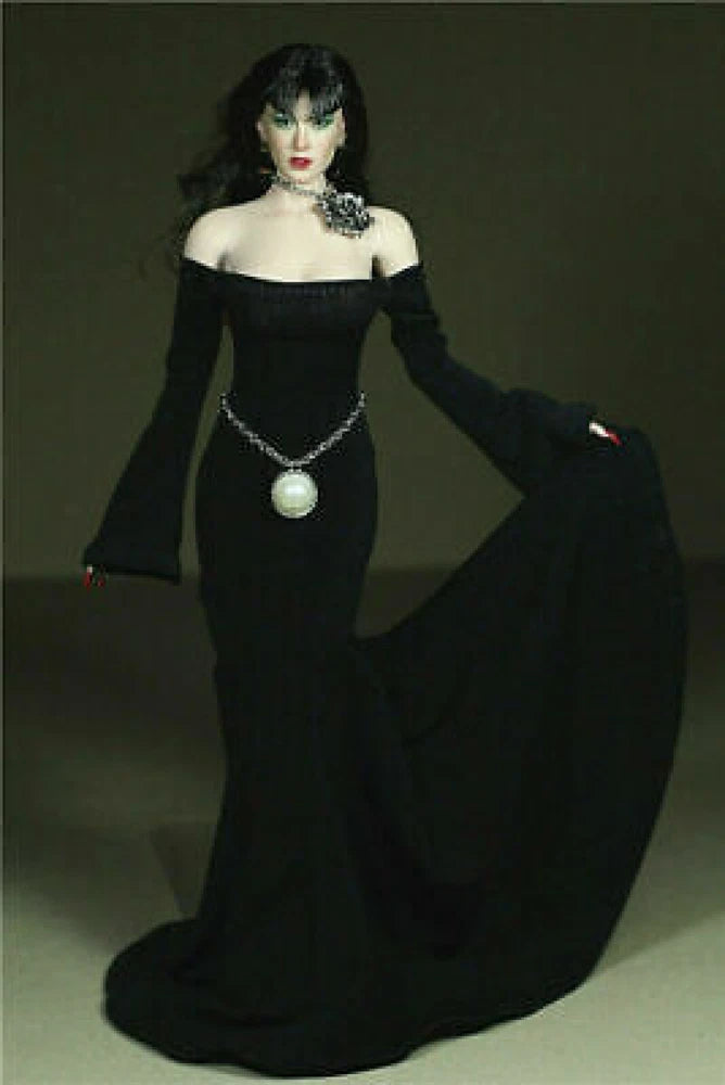 1/6 Female Black Long Dress Clothes &Belt Phicen Fit 12'' PH TBL Figure Body Toy Model