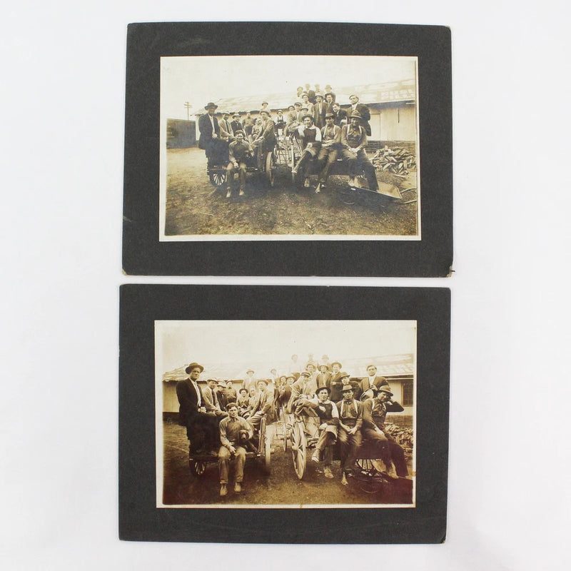 Set Of 2 Occupational Men Group Mounted Photos 1920s Harry Stratton AZ WA MO Model