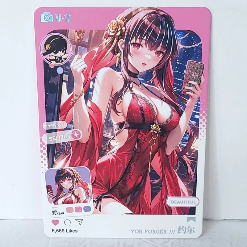 Yor Forager Red Assassin Waifu Card Anime Girl Wall Art Oversized Board A5 Model