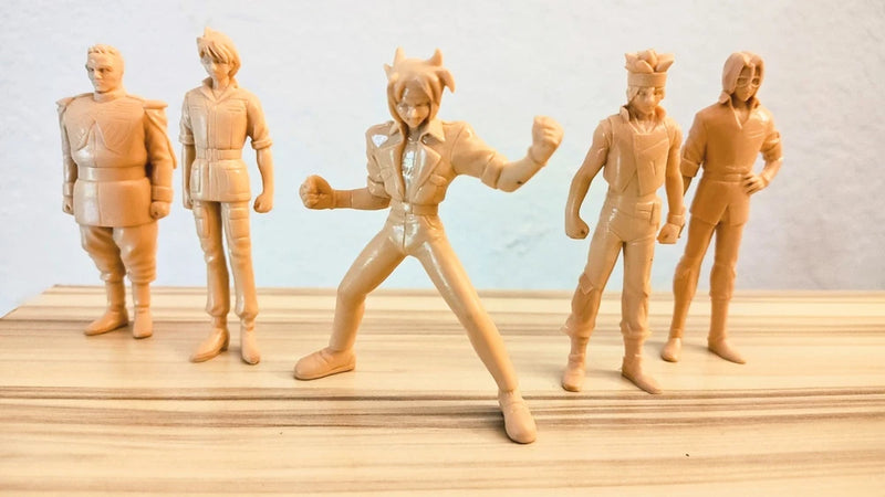 Tamashii Bandai 1/20 unpainted figs Gundam MG kit Domon Lowe Shiro Norris Ginias Model