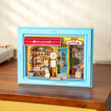 Rolife DIY Miniature House Fluffy Cat Bakery 3D Wooden Puzzle Dollhouse Gifts Model
