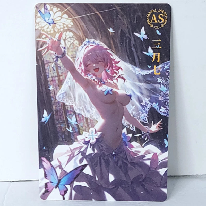 March 7th Waifu Card Anime Wedding Butterfly Girl Wall Art Oversized Board A5 Model