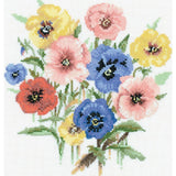 Heritage counted cross stitch kit Aida "Pansy Posy (A)", VPPP699-A, 17,5x19cm, D Model