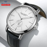 Seagull Men's Mechanical Leather Watch 50m Waterproof Model 6075 Model