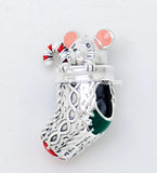 New 100% Authentic PANDORA 925 Festive Mouse & Stocking Charm 792366C01 Charms