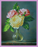 Bead embroidery kit A bunch of roses hand embroidery needlework kit Model