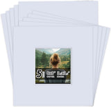 5 Pack Acid Free 8X8 White Picture Mats Board Kit for 4X4 Model