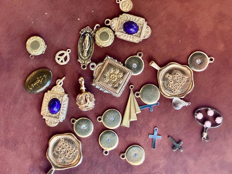 Charms for Jewelry Making, small gold costume and vintage charms Charms