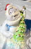 New Jingles & Joy Abominable Snowman Christmas Tree Figurine Rudolf Model