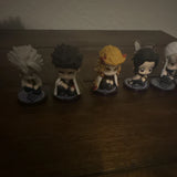 Anime & Manga Plastic Mini Figurine Lot of 7 w/ Round Display Bases Model
