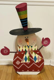 Pier 1 Imports Christmas Glitter Whimsical 31" Snowman "Oh What Fun" Display Model