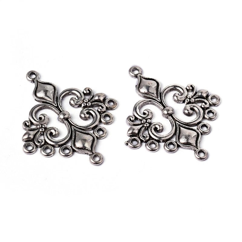 10pcs Rhombus Chandelier Component Link Tibetan Silver for Dangle Earring Making Charms
