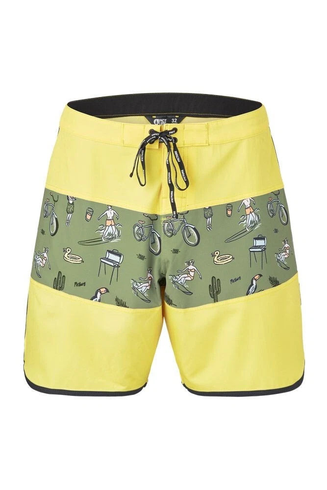 Mens Swimming Board Shorts Picture Andy Heritage 17" Surf Quick Dry Yellow Model