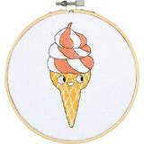 Vervaco counted cross stitch kit with embroidery ring "Eva Mouton Soft Ice Cream Model