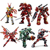 SLUBAN Armored Samurai Mech Robot Classic Model DIY Action Figure Building Block Model