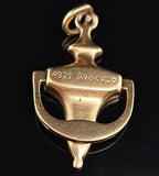 14K Gold DOOR KNOCKER MOVES Charm Pendant Home Articulated Vintage Avacado Charms