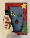 Christmas Snowman Magnetic Memo Board Wall Decor w/ 3 Magnets Hand Painted Holid Model