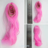 Action Figure Head Female 1/6 Pink Curly Wig Hair Model 12" Warrior Model
