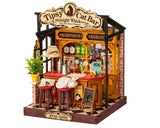 Robotime Rolife Tipsy Cat Bar DIY Miniature 3D Wooden Model Kit [ROEDS054] Model