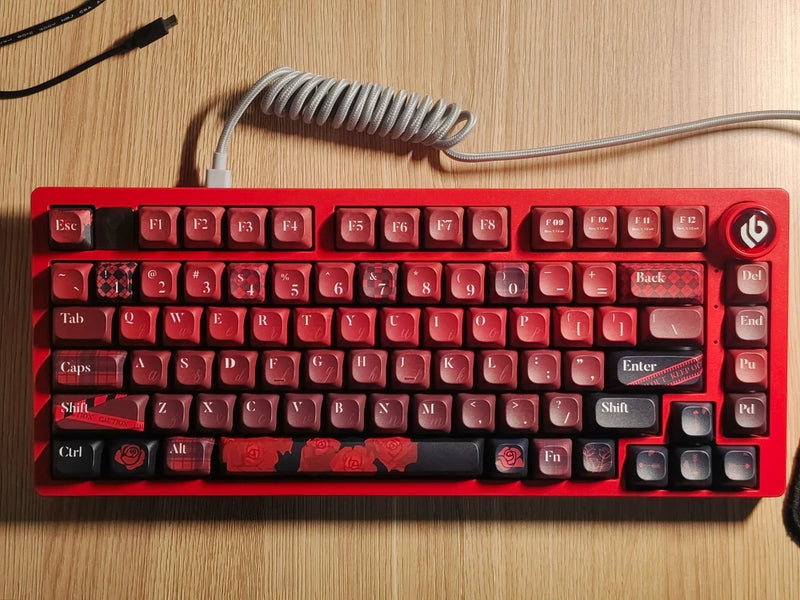 Red Black Poison keycap Set MOC Profile Dye Sublimation PBT Key Caps Model