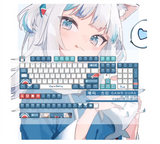 Hololive Gawr Gura Keycap PBT Cherry MX Sublimation Boxed For Keypads 108 Keys Model