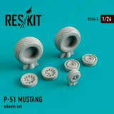 Reskit RS24-0003 - 1/24 - North American P-51 MUSTANG wheels set model kit Model