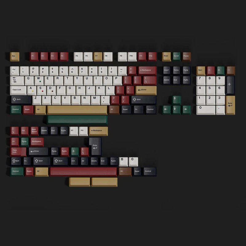 Retro Mixed Lights Dye Subs PBT Cherry Profile Keycap Set Model