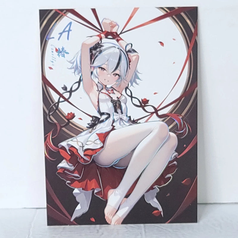 Camellya Ribbon Tied Up Waifu Card Anime Girl Wall Art Oversized Board A5 Model
