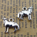 BULK 200Pcs Wolf Charms DIY Jewelry Making Pendants Antique Silver Charms