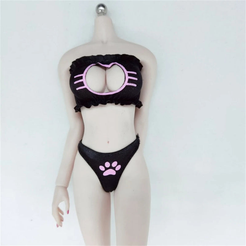 1/6 Female Girl Cat Swimsuit Swimwear Model Fit 12'' Action Figure Body Model
